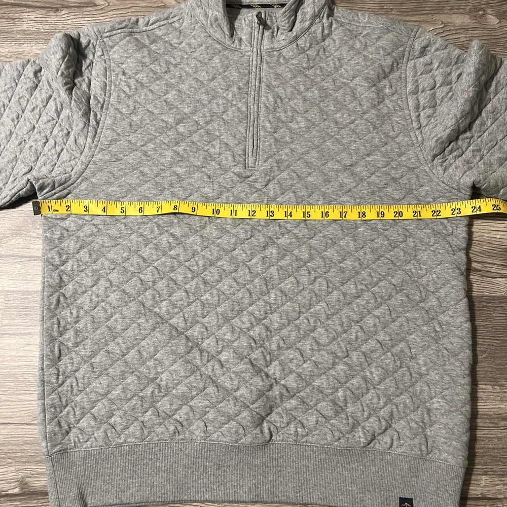 Brooks Brothers Gray Diamond Quilted 1/4 Zip Stretch Pullover Sweater Size Large